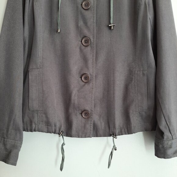 ERIC ALEXANDRE Lyocel Tencel Button Down Front Jacket Gray Sz 12 Flawed - Picture 4 of 13